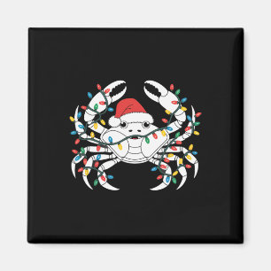 King Crab Santa Hat Christmas Magnet