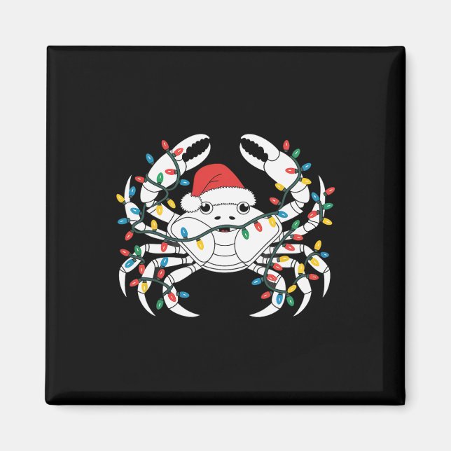 King Crab Santa Hat Christmas  Magnet (Front)