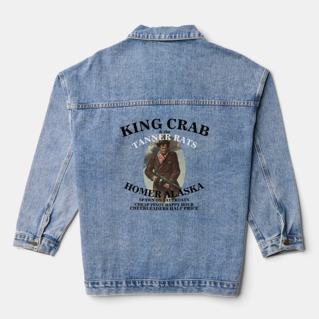 KING CRAB & THE TANNER RATS HOMER ALASKA AK DENIM JACKET (Back)