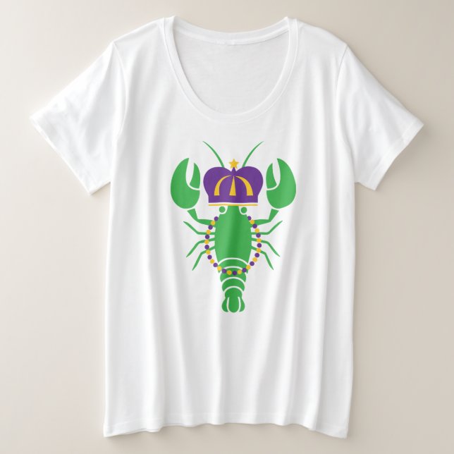 King Crawfish Mardi Gras Plus Size Plus Size T-Shirt (Design Front)