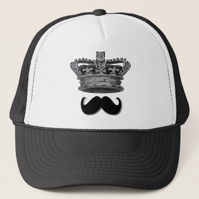 King Crown and Moustache Trucker Hat (Front)