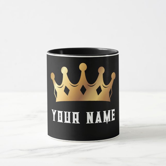 King Crown and Your Name Below Mug (Center)