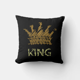 King crown handwritten art cushion