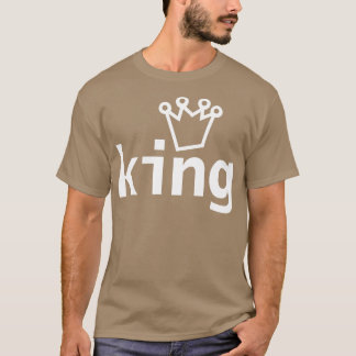 King Crown Typography White Text T-Shirt
