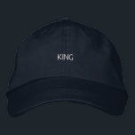 KING Custom Style Comfort in eye-catching Men's  Embroidered Hat<br><div class="desc">Make a statement with this navy cap featuring "KING" embroidered in eye-catching detail. The cap's soft cotton fabric and adjustable fit ensure both style and comfort.</div>