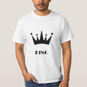 KING Custom Text Black Colour Crown Men's Value  T-Shirt