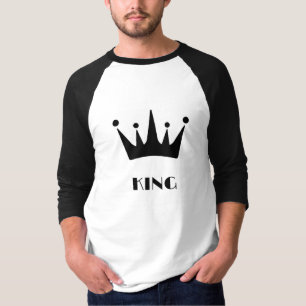 King Custom Text Crown Image Basic 3/4 Sleev Ragla T-Shirt