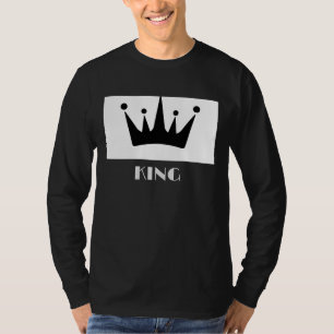 King Custom Text Crown Image Black Long Sleeve  T-Shirt