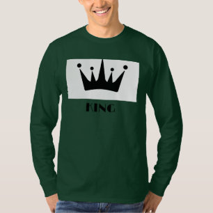 King Custom Text Crown Image Deep Forest Long Slee T-Shirt