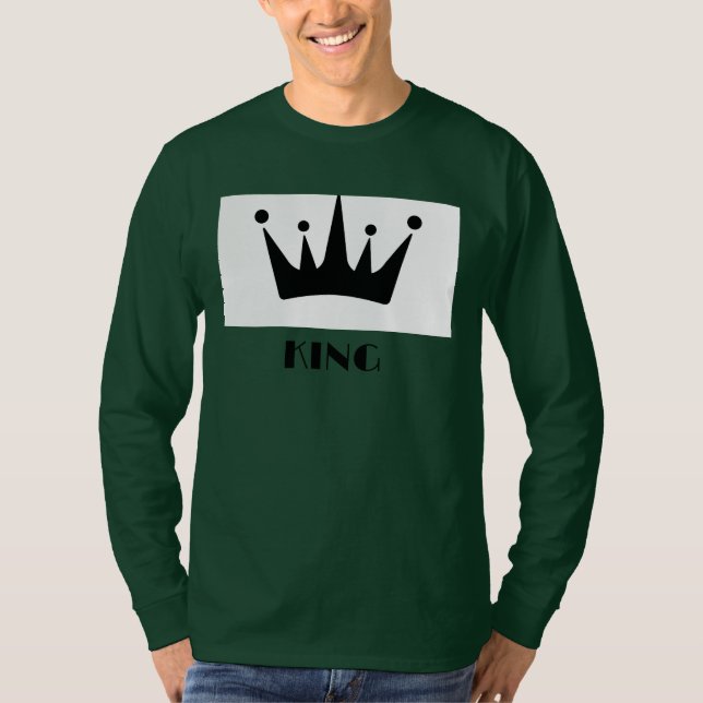 King Custom Text Crown Image Deep Forest Long Slee T-Shirt (Front)