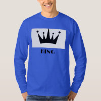 King Custom Text Crown Image Deep Royal Long Sleev