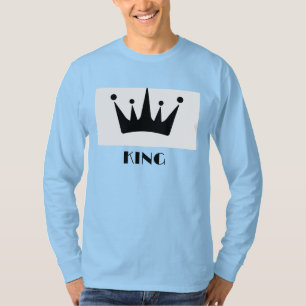King Custom Text Crown Image Light Blue Long Sleev T-Shirt