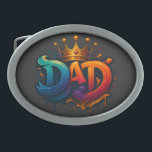 King Dad Crown Graffiti Crowned with Love & Pride Belt Buckle<br><div class="desc">He's not just a dad — he's the KING of your heart! Celebrate his love,  strength & endless support with this bold graffiti crown tee. The perfect gift for the coolest dad ever on Father’s Day,  his birthday,  or just because he deserves it. #KingDad - Belt buckle</div>