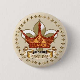 King Dad Royal Crown pin button