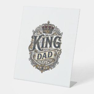King Dad Vintage Engraving Father's Day Shirt_1 Pedestal Sign