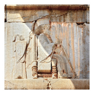 King Darius I. Bas-relief, Persepolis, Iran Photo Print