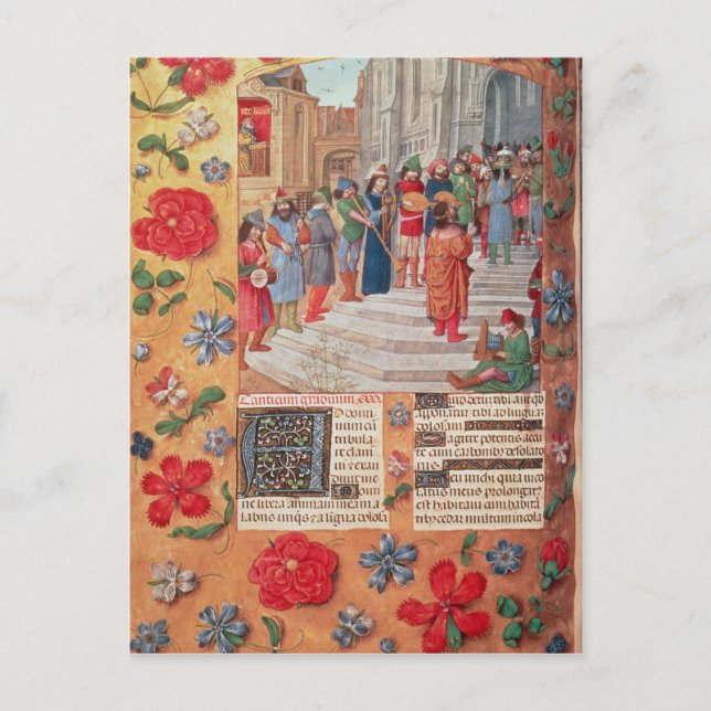 King David and Musicians, from the Breviary Postcard (Front)