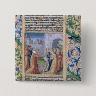 King David coveting Bathsheba 15 Cm Square Badge