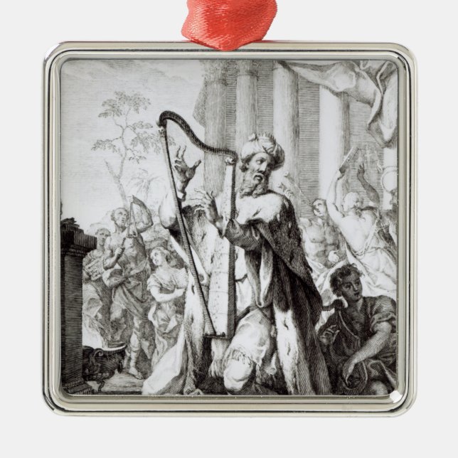 King David Playing the Lyre Metal Tree Decoration (Front)