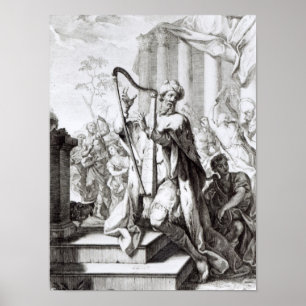 King David Playing the Lyre Poster