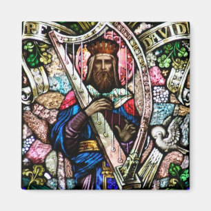 King David Stained Glass Art Magnet