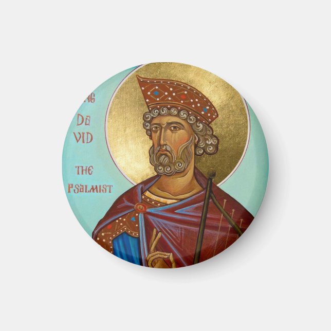 King David the Psalmist Orthodox Icon magnet (Front)
