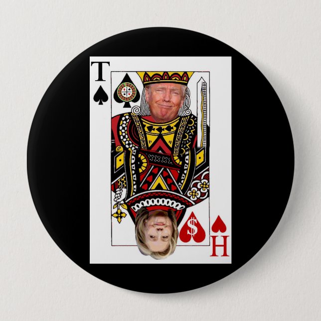 King Donald vs Queen Hillary 10 Cm Round Badge (Front)