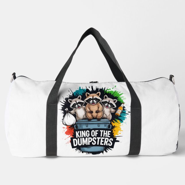 King Dumpsters Racoon Splatter  Duffle Bag (Front)