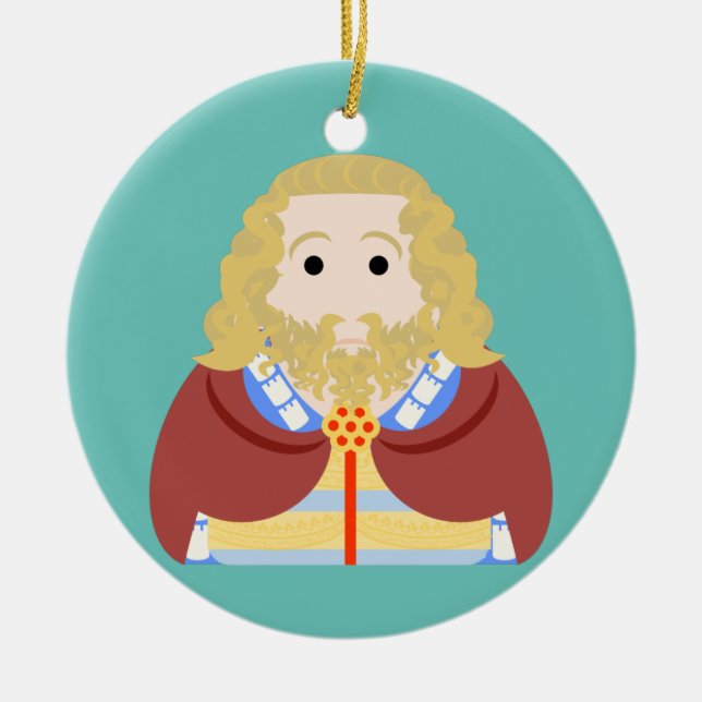 King Edward II of England Ceramic Tree Decoration (Front)