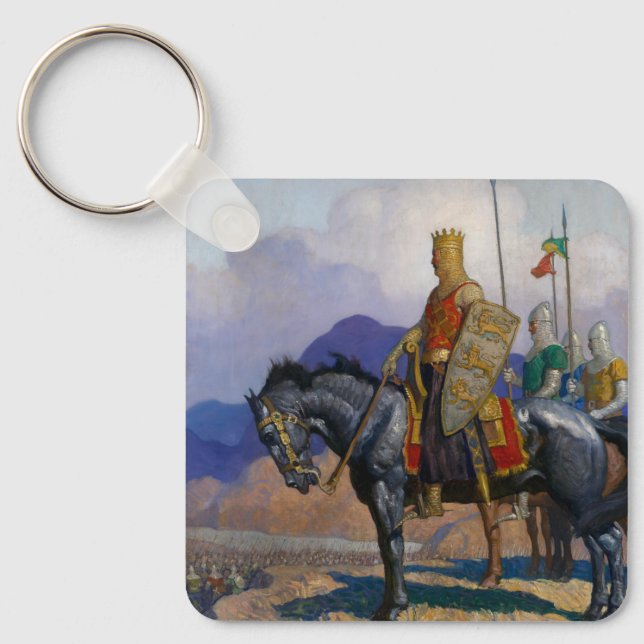 King Edward Views The Battle c. 1921 by N.C. Wyeth Key Ring (Front)