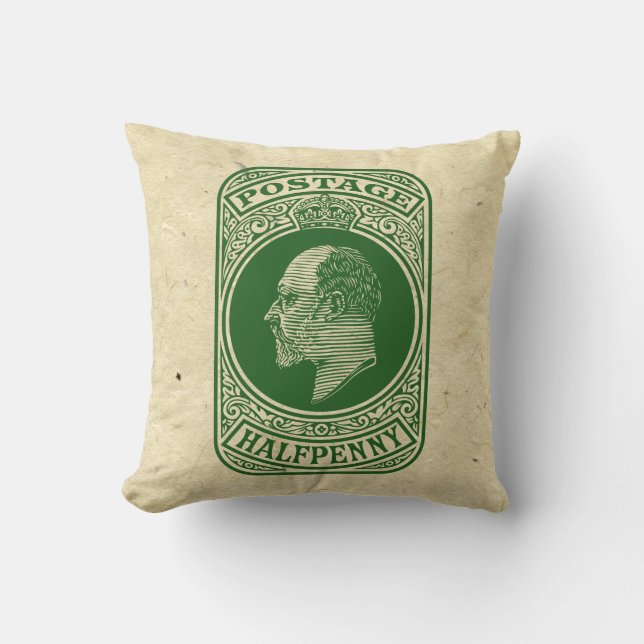King Edward VII Prepaid Envelope Postage Stamp Cushion (Front)