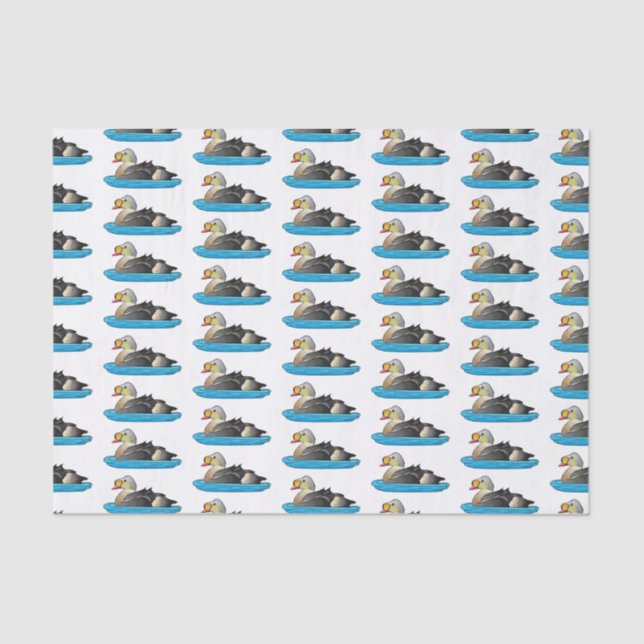 King eider bird cartoon illustration  tissue paper (Front)