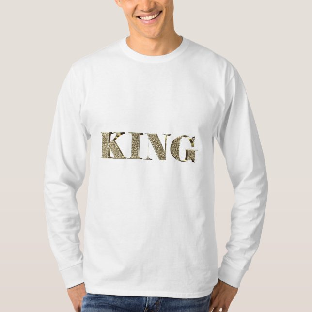 King Elegant Golden Glitter Typography Royal T-Shirt (Front)