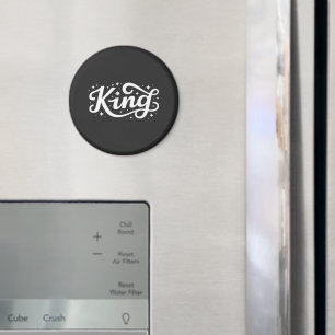 King Elegant Typography Crownless Royal Script Magnet