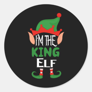 King Elf Costume Funny Matching Family Group Chris Classic Round Sticker