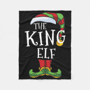 King Elf Family Matching Christmas Group Fun  Fleece Blanket
