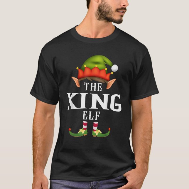 King Elf Group Funny Christmas Pajama Party  T-Shirt (Front)