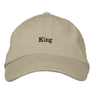 King Embroidered Baseball Hat - Khaki Custom Cap G