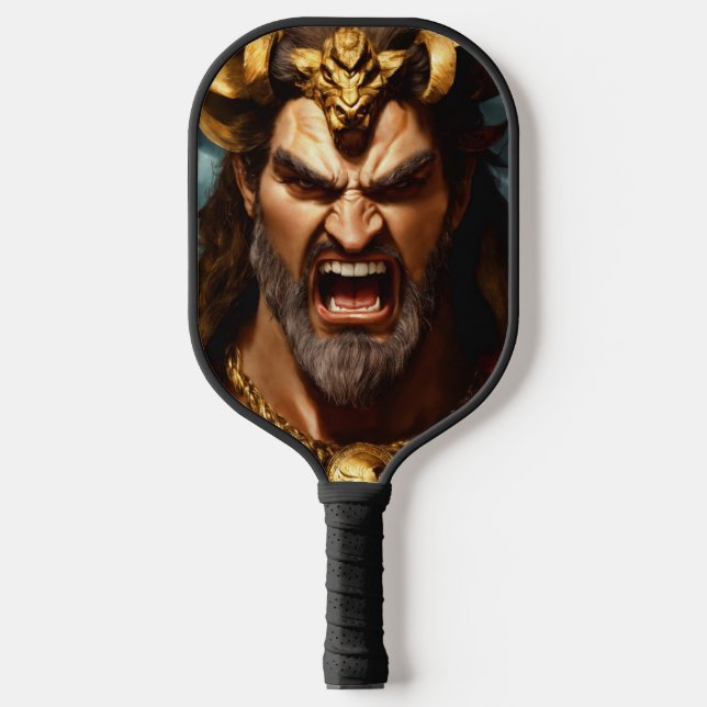 King Fighter Logo Black Pickleball Paddle Cover (Front)