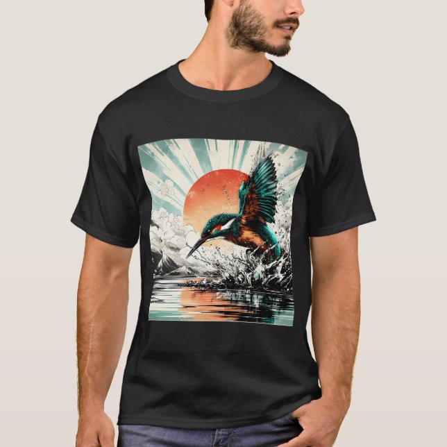 King Fisher, Ai Generated Art T-Shirt (Front)