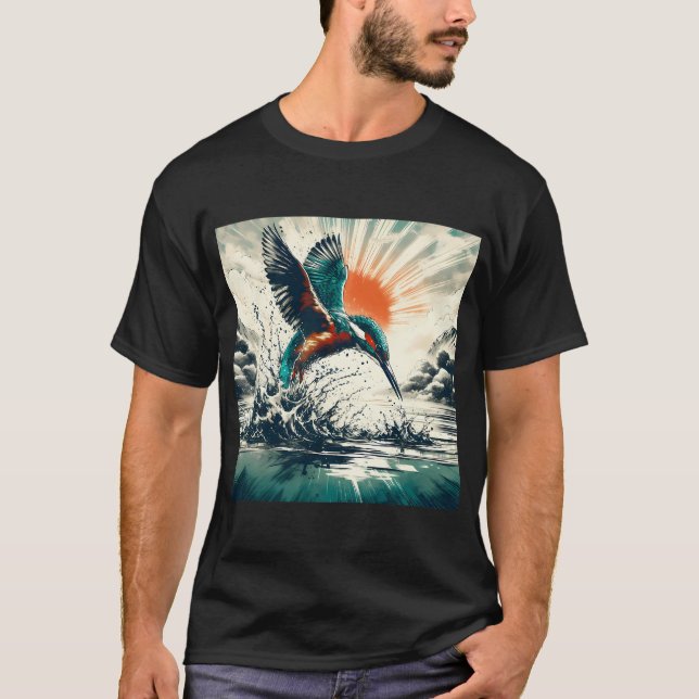 King Fisher, Ai Generated Art T-Shirt (Front)