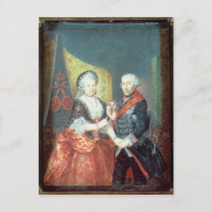 King Frederick II and his wife Postcard