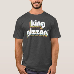 King Gizzard Retro Rainbow Typography Faded Style T-Shirt