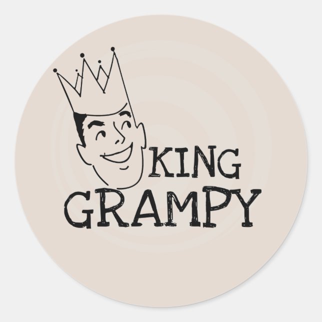 King Grampy Tshirts and Gifts Classic Round Sticker (Front)