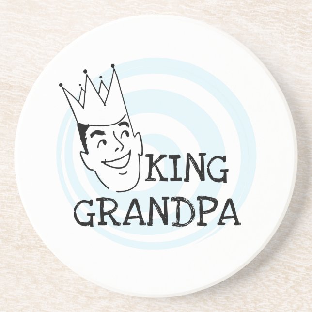 King Grandpa T-shirts and Gifts Coaster (Front)