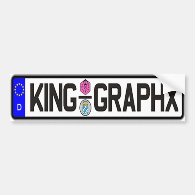 King Graphx Euro Plate Bumper Sticker (Front)