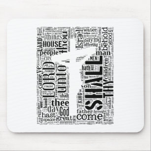 King James Bible in Tagxedo (White, Portrait) Mouse Pad