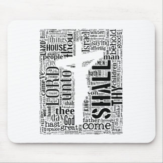 King James Bible in Tagxedo (White, Portrait) Mouse Pad