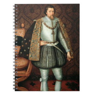 King James I of England (1566-1625) (oil on canvas Spiral Notebook