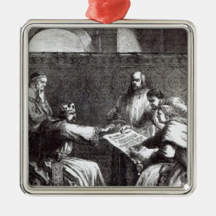 King John  refusing to sign Magna Charta Metal Tree Decoration